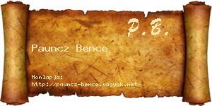Pauncz Bence névjegykártya